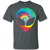 Rainbow Tie Dye Alien Head Cool Tye Die Trippy Rave T-Shirt_Black