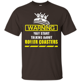 Warning May Start Talking About Roller Coasters T-shirt_Black