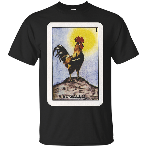 El Gallo The Rooster Loteria Party Time Tee_black=