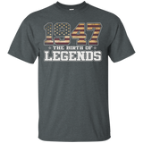 Birthday Gift For 70 Years Old 1947 T Shirt American Flag_black=