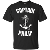 Captain Philip T-shirt Personalized Boat Captain Shirt_black=