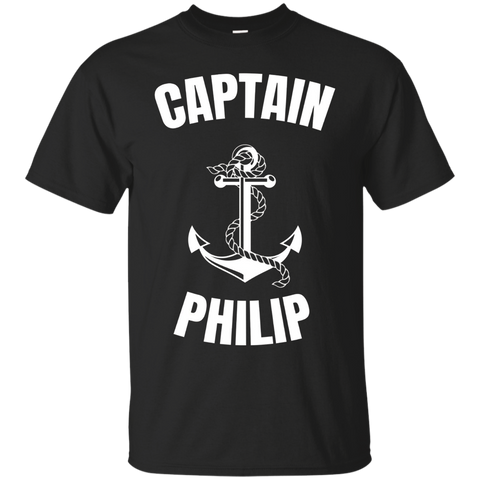 Captain Philip T-shirt Personalized Boat Captain Shirt_black=