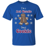 School Christmas T-shirt I'm A 1st Grade Smart Cookie_black=