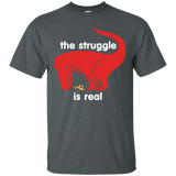 T Rex The Struggle Is Real Pizza Funny T Shirt_Black