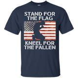 Stand For Flag Kneel For Fallen Veteran T-shirt_black=