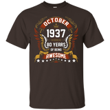 October 1937 80th Birthday 80 Years Old Gift T-Shirt_Black