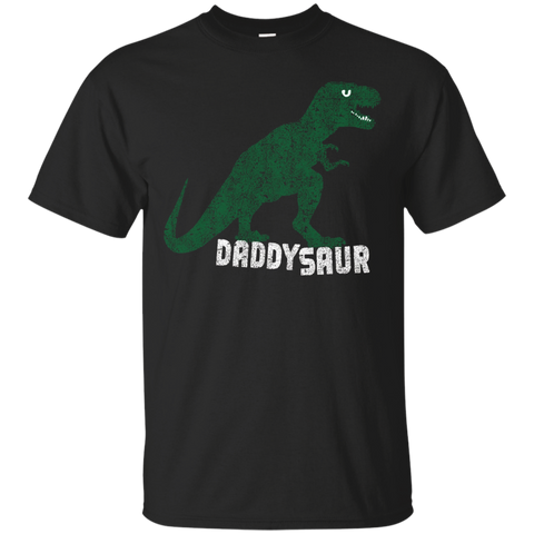 Mens Daddysaur First Time New Dad Dinosaur Gift Tee_black=