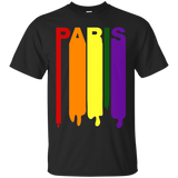 Paris France Rainbow Wet Paint LGBT Gay Pride T-Shirt_Black