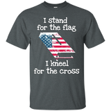 I Stand For The Flag Kneel For The Cross Christian T Shirt_black