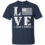 I Don't Kneel Anti Anthem Protest American Flag T Shirt_black