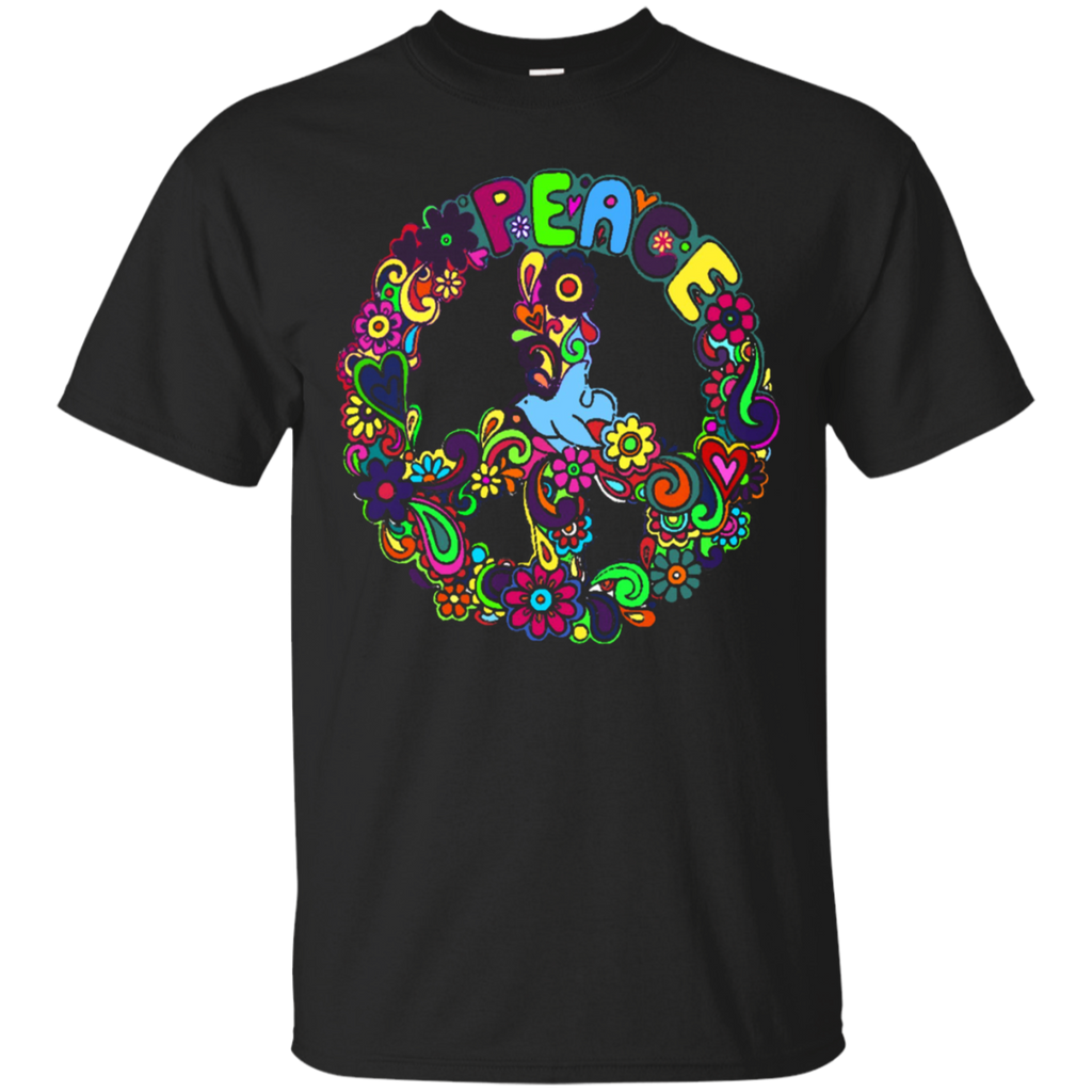 PEACE SIGN - CLASSIC FIT HIPPIE T SHIRT_Black