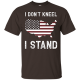 I Don't Kneel - I Stand America Map Proud Shirt_black