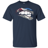 Sexy Biting Lips Hot Cuban Flag Cuban Pride T-Shirt_Black