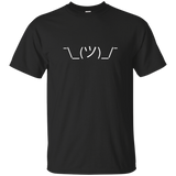 Shrug Emoji (White) T-Shirt_Black