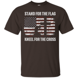 Stand For The Flag Kneel For The Cross American Flag T-shirt_black=