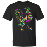 Roosters Rule Abstract Tshirt Tee_Black