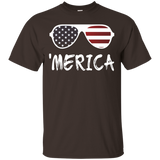 Merica Sunglasses T-Shirt Patriotic Fourth of July Gift_Black