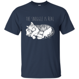 The Snuggle Is Real Punny Cat Graphic Tee_Black