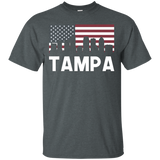 Tampa FL American Flag Skyline T-Shirt_Black