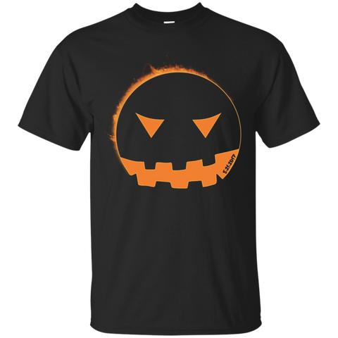 Pumpkin Solar Eclipse Shirt Halloween Jack O Lantern_Black