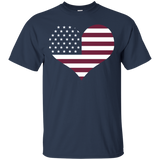 American Heart Flag July 4th Patriotic T-shirt_black