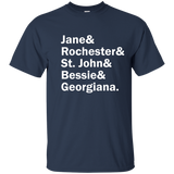 Jane Eyre Character List Classic Literature T-shirt