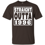 Straight Outta 1996 Funny 21st Birthday Party T-Shirt_Black