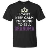 Women's I can't keep Calm I'm going to be a Grandma Xmas TShirt Gift_Black