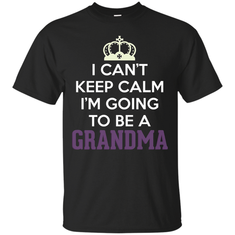 Women's I can't keep Calm I'm going to be a Grandma Xmas TShirt Gift_Black