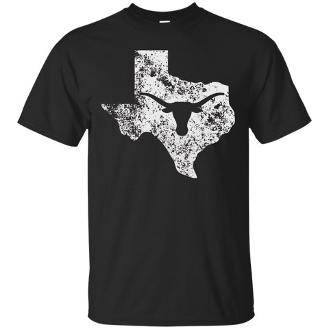 Texas W Longhorn Distressed T-Shirt Texas Cowboy State Shirt_Black