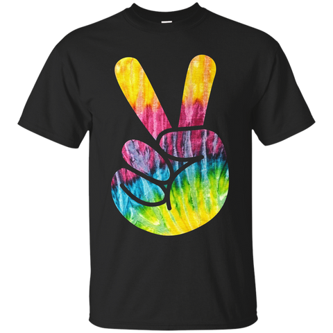 Tie Dye Psychedelic Peace Sign T-Shirt_Black