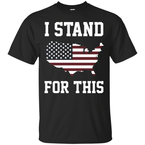 I Stand For This - I Don't Kneel American Map Tee_black