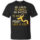 No Child To Small Kid Childhood Cancer Awareness T-Shirt_Black
