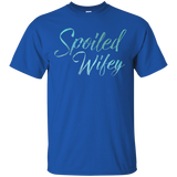 Wifey And Hubby - Spoiled Wifey Blue Watercolor T-shirt_black=