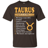 Taurus April 21 To May 21 Zodiac T Shirt_Black