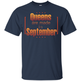 Queens are Made in September Birthday Gift Tshirt Tee_Black