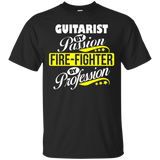 Guitarist By Passion Fire-fighter By Profession T Shirt_black