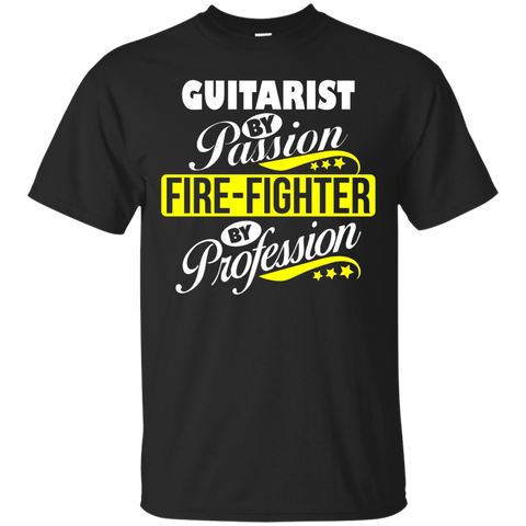 Guitarist By Passion Fire-fighter By Profession T Shirt_black