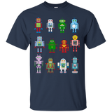 Robot T-Shirt Robotics Retro Team 12 Toy Fun Eng AI Nerd Tee_Black