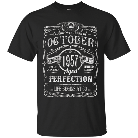 Legends Were Born In October 1957 T Shirt 60th Birthday Gift