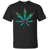 Rainbow Marijuana T-shirt Weed Blunt and Cannabis Smoker Shi_Black