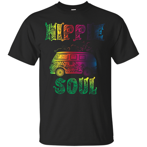 Colorful Retro Hippie Soul T-shirt Painted Van Gift Tee_black=