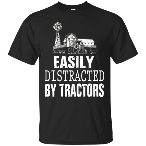 Easily Distracted By Tractors T-shirt_black=