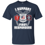 I Support First Responders Policeman T-shirt Gift Png_black=