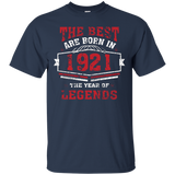 Legends Born In 1921 Gift 96 Years Old 96th B-day Funny Tee