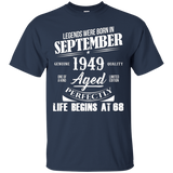 September 1949 68th Birthday Gifts 68 years old Bday Tee_Black