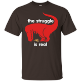 T Rex The Struggle Is Real Pizza Funny T Shirt_Black