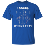 I Stand For The Flag T Shirt I Kneel To Pray Cross American_black