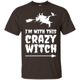 I'm With This Crazy Witch Halloween T-shirt Halloween Party_black=