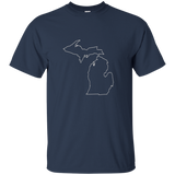 Michigan outline tee shirt with state motto_Black
